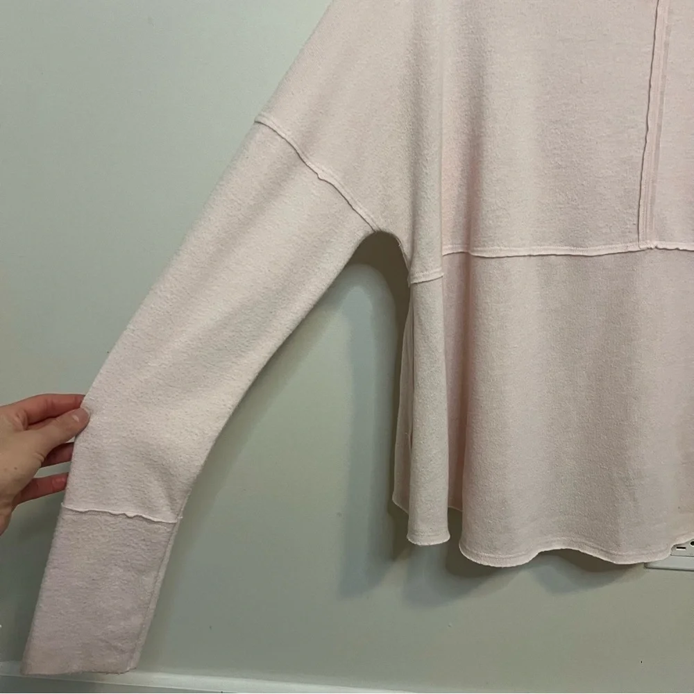 We The Free Soft Pink Cowl Neck Sweater Boho Loungewear Athleisure Indie Lounge